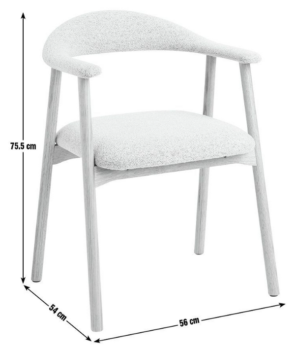 Habitat Lex Pair of Fabric Dining Chairs - Natural 17316168