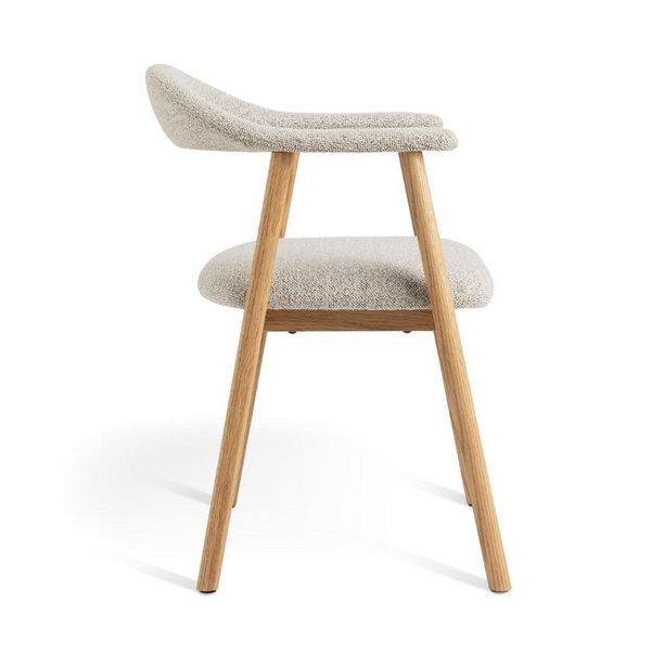 Habitat Lex Pair of Fabric Dining Chairs - Natural 17316168