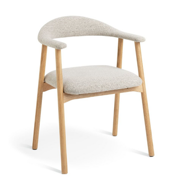 Habitat Lex Pair of Fabric Dining Chairs - Natural 17316168