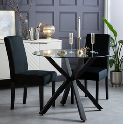 Midback Pair of Velvet Dining Chair - Black 17448782