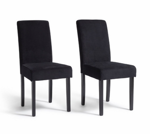 Midback Pair of Velvet Dining Chair - Black 17448782