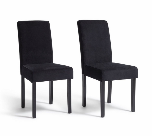 Midback Pair of Velvet Dining Chair - Black 17448782