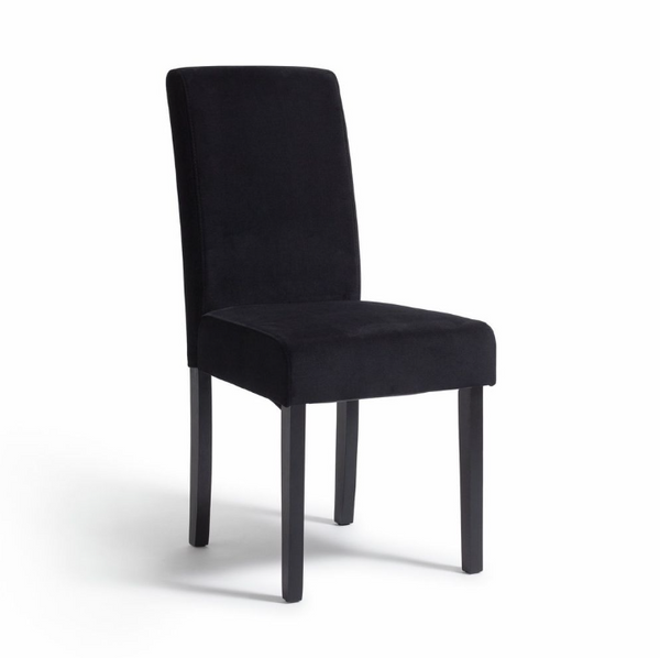 Midback Pair of Velvet Dining Chair - Black 17448782