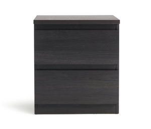 Jenson 2 Drawer Bedside Table - Black Oak Effect 17570186