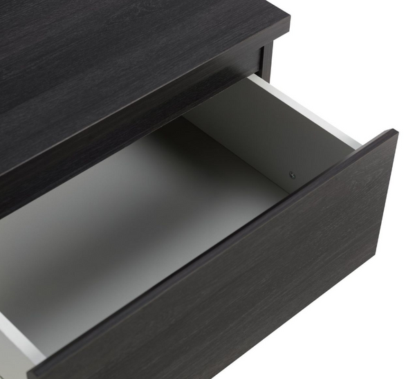 Jenson 2 Drawer Bedside Table - Black Oak Effect 17570186