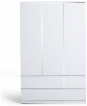 Jenson 3 Door 4 Drawer Wardrobe - Matte White 17570681