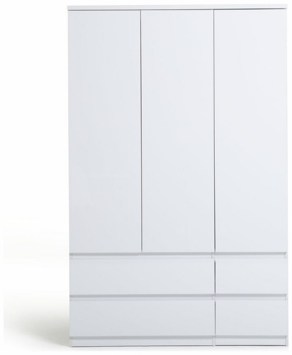 Jenson 3 Door 4 Drawer Wardrobe - Matte White 17570681