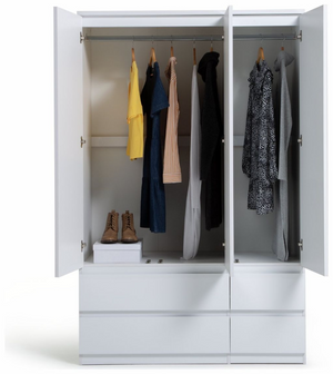 Jenson 3 Door 4 Drawer Wardrobe - Matte White 17570681
