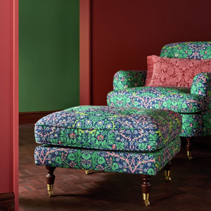 Habitat x Morris & Co. Merton Blackthorn Fabric Footstool 17673674