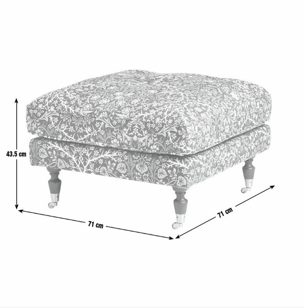 Habitat x Morris & Co. Merton Blackthorn Fabric Footstool 17673674