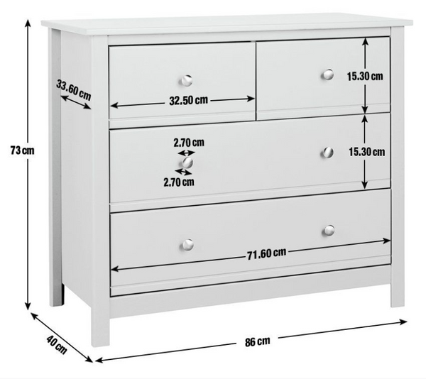Habitat Brooklyn 4 Drawer Chest - White 18153461