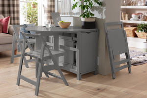 Butterfly Ext Grey Dining Table & 4 Grey Chairs 18461634