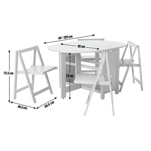 Butterfly Ext Grey Dining Table & 4 Grey Chairs 18461634