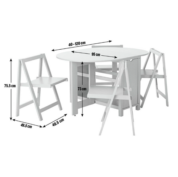 Butterfly Ext Grey Dining Table & 4 Grey Chairs 18461634