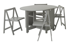 Butterfly Ext Grey Dining Table & 4 Grey Chairs 18461634