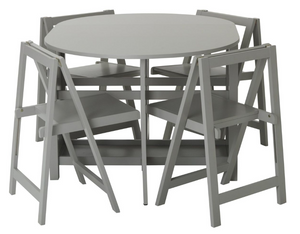 Butterfly Ext Grey Dining Table & 4 Grey Chairs 18461634