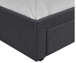 Heathdon 4 Drawer Kingsize Fabric Bed Frame- Grey 19505898
