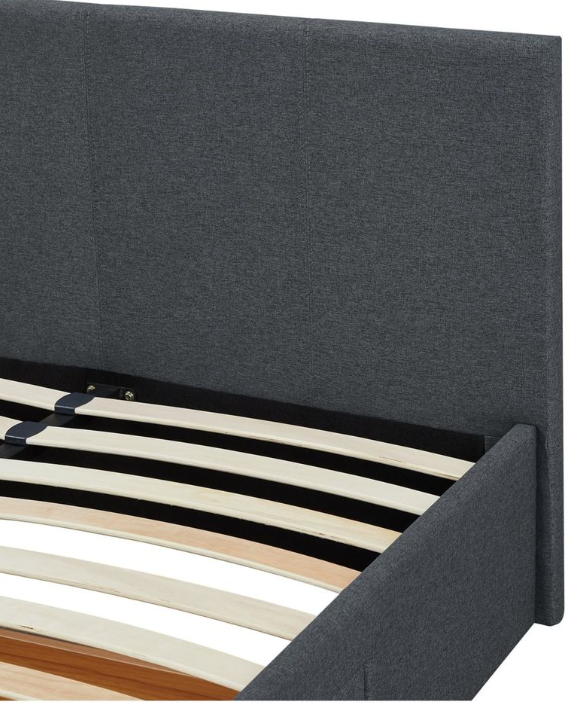 Heathdon 4 Drawer Kingsize Fabric Bed Frame- Grey 19505898