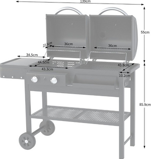 2 Burner Gas And Charcoal BBQ 12066004