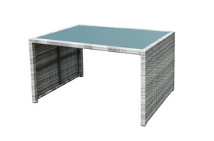 8 Seater Space Saving Rattan Effect Patio Set 18563350