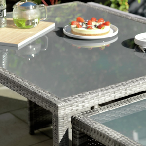 8 Seater Space Saving Rattan Effect Patio Set 18563350