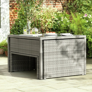 8 Seater Space Saving Rattan Effect Patio Set 18563350