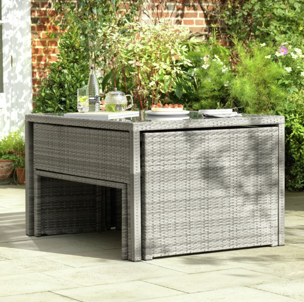 8 Seater Space Saving Rattan Effect Patio Set 18563350