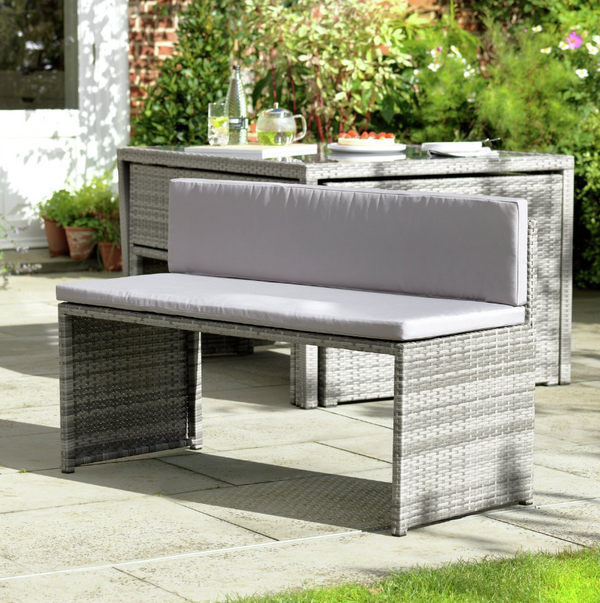 8 Seater Space Saving Rattan Effect Patio Set 18563350
