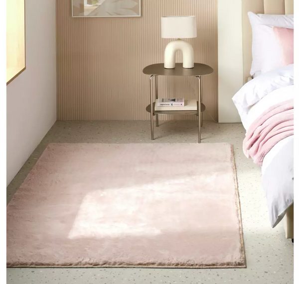 Habitat Cosy Soft Blush Short Pile Rug - 170x120cm 15662467