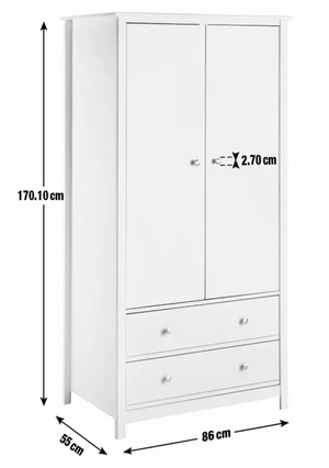Habitat Brooklyn 3 Piece 2 Door Wardrobe Set - White 8101406