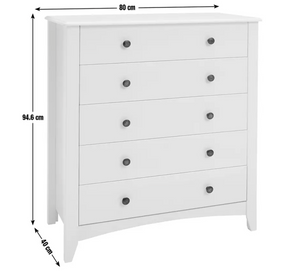 Argos Home Minato 5 Drawer Chest - White 13420168