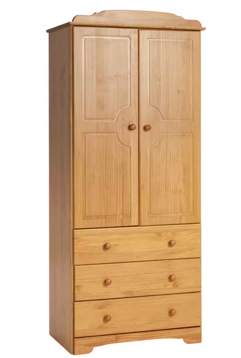 Nordic 2 Door 3 Drawer Wardrobe - Pine 14657947