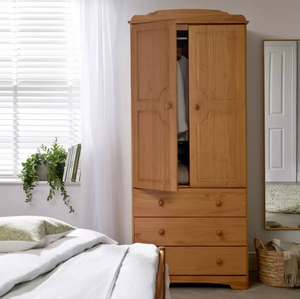 Nordic 2 Door 3 Drawer Wardrobe - Pine 14657947