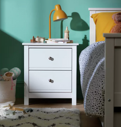 Habitat Brooklyn 2 Drawer Bedside Table - White 18147783