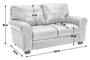 Salisbury Leather 2 Seater Sofa - Chocolate 13336348