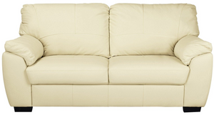 Milano Leather 3 Seater Sofa - Ivory 13304727