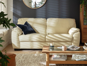 Milano Leather 3 Seater Sofa - Ivory 13304727