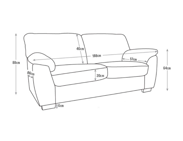Milano Leather 3 Seater Sofa - Ivory 13304727