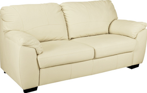 Milano Leather 3 Seater Sofa - Ivory 13304727