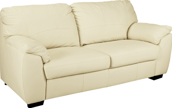 Milano Leather 3 Seater Sofa - Ivory 13304727