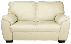 Milano Leather 2 Seater Sofa - Ivory 13592584
