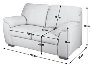 Milano Leather 2 Seater Sofa - Ivory 13592584