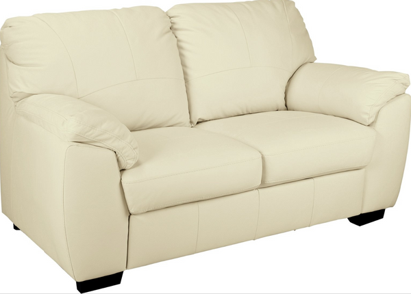 Milano Leather 2 Seater Sofa - Ivory 13592584