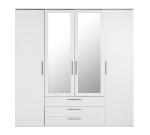 Brisbane 4 Door 3 Drawer Mirror Wardrobe - White 15822551