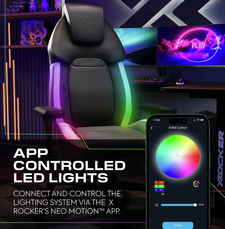 X Rocker Sparta RGB  Gaming Chair - Black 17467017