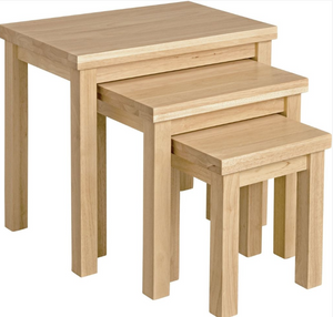 Gloucester Nest of 3 Solid Wood Tables - Natural 16091233