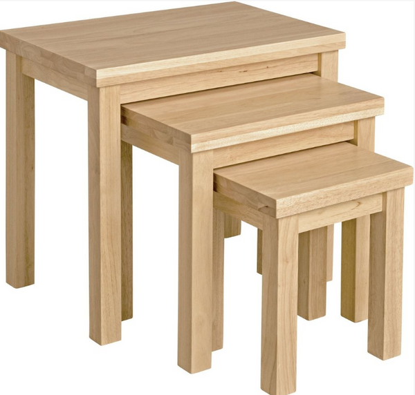 Gloucester Nest of 3 Solid Wood Tables - Natural 16091233