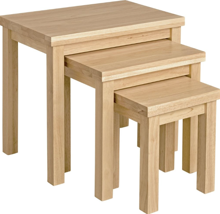 Gloucester Nest of 3 Solid Wood Tables - Natural 16091233