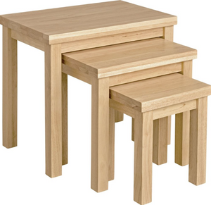 Gloucester Nest of 3 Solid Wood Tables - Natural 16091233