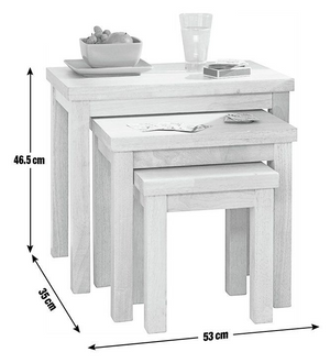 Gloucester Nest of 3 Solid Wood Tables - Natural 16091233